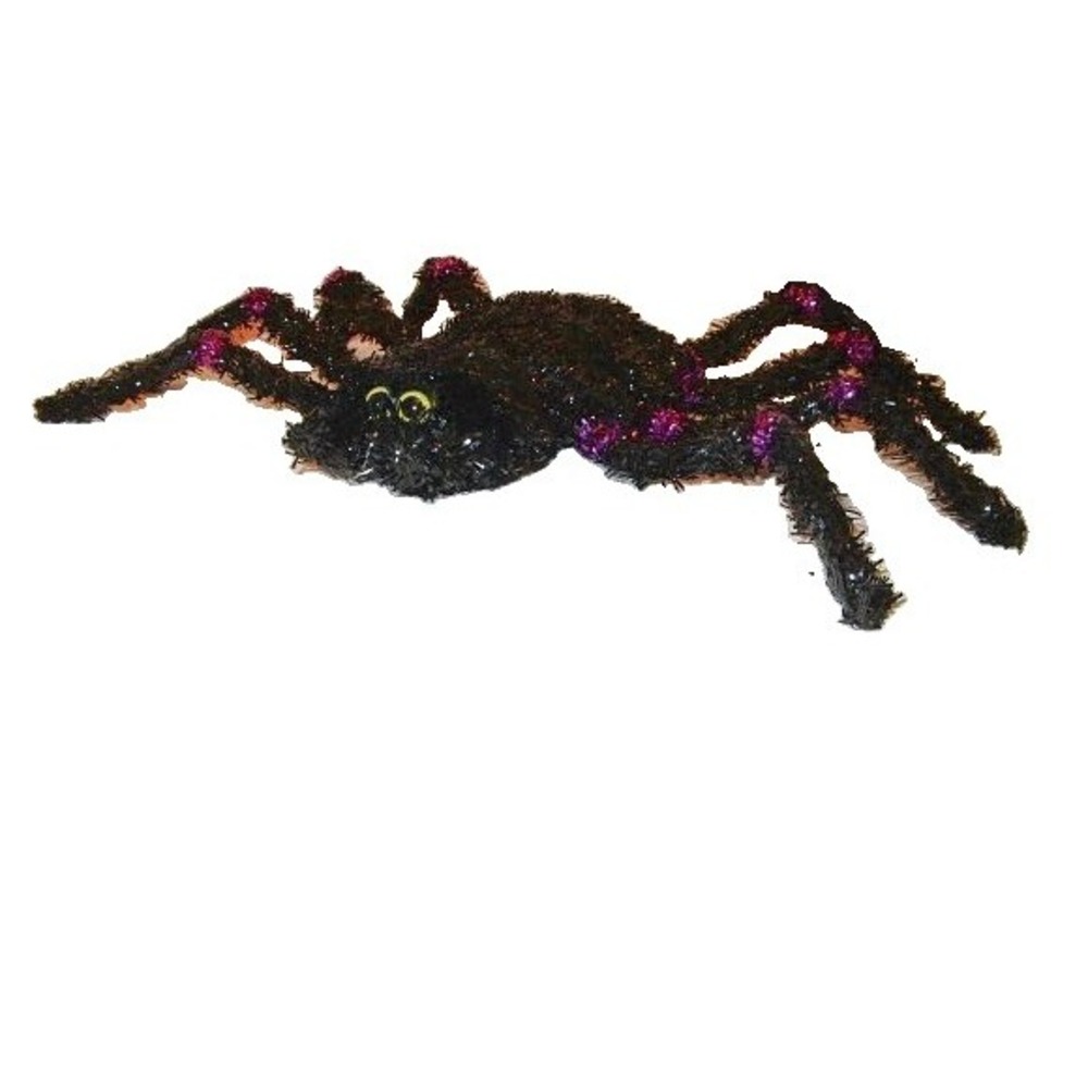 Vtg Halloween Tinsel Spider 17" Poseable Googly Eyes Stand or Hang Witch Pet